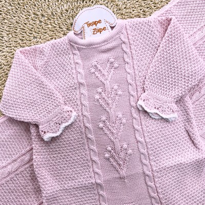 Saída de Maternidade 3 Peças Garden - Rosa Manta Trança